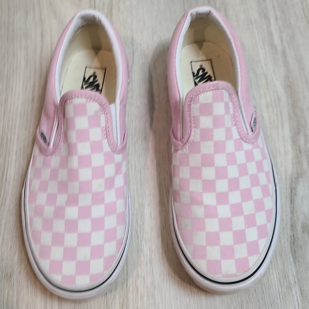 Pink Checkered VANS Kids Size 4